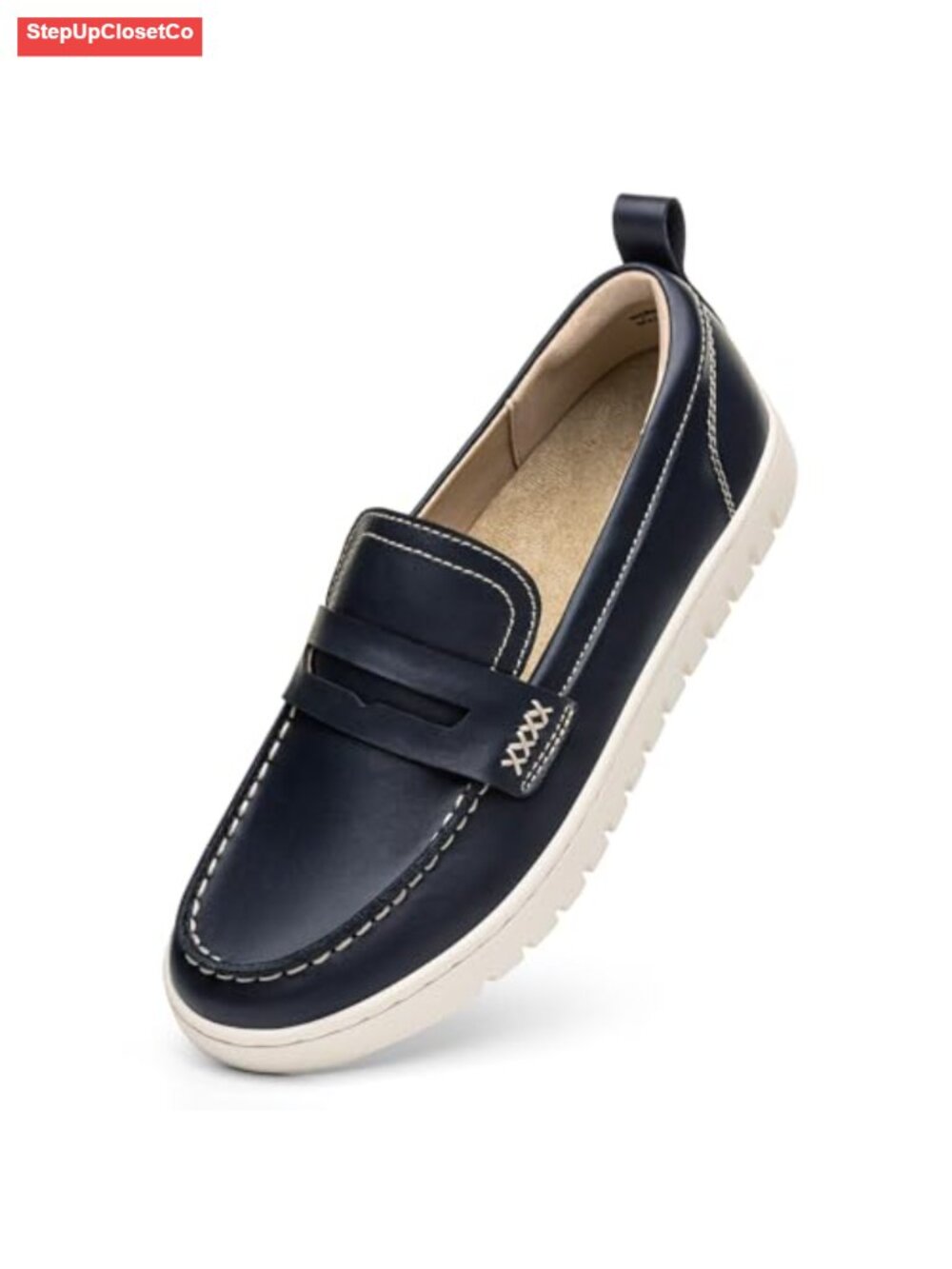 Women's Classic Penny Loafers Leather Slip On Comfort Walking Shoes
